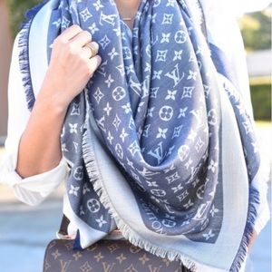 lv denim scarf